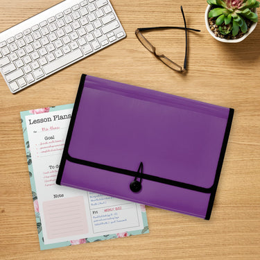 Avery Expanding File Folder Organizer, 7-Pocket Accordion File Organizer, Plum, Holds 425 Letter/A4-Size Sheets (73552) 7 Pockets